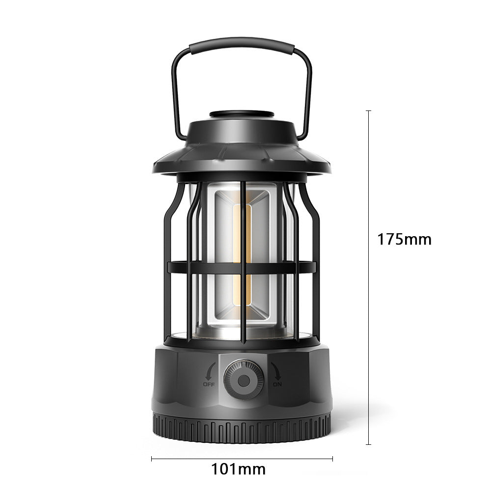 LEDレトロランプ ホワイト ランタン LED ライトTYPE-C充電 キャンプ アウトドア 無段階調光 災害用 照明 常夜灯 防災グッズ