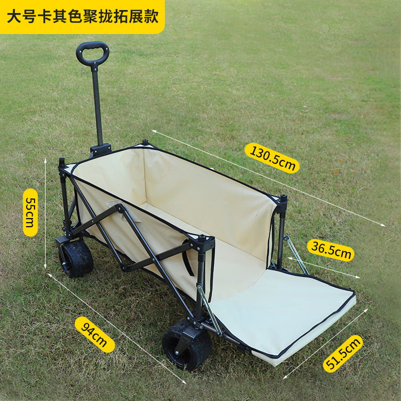 キャンプ用ワゴンカート 折り畳み 専用テーブル付き 360度回転する前輪 キャリーカート キャンピングワゴン 屋外用 BBQ 釣り 買い物 に最適 伸縮ハンドル