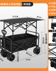 キャリーワゴン キャリーカート ワイドタイヤ テーブル セット アウトドアワゴン キャンプ 折りたたみ 4輪 頑丈 耐荷重150kg 大容量 軽量 コンパクト アウトドアキャリー アウトドア 大型